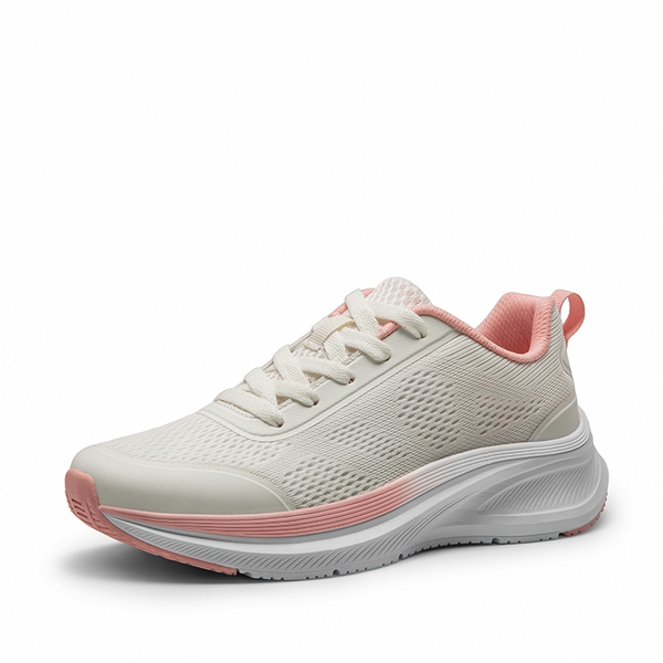  Women's Knitted Lifestyle Walking Sneakers - WHITE -  0